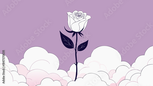 Minimalist Vector Rose Illustration as Secret Admirer Message