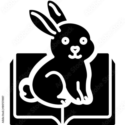Bunny Reading Book Icon