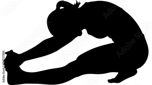 Person stretching legs with transparent background