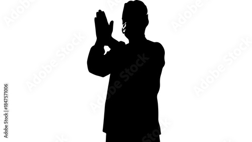 Man applauding with transparent background
