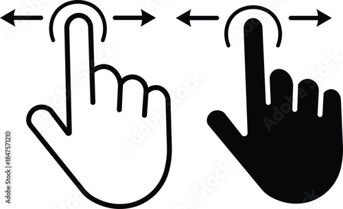 Swipe icon set. Swipe Multiple Style Icon Set Collection. Swipe icon vector illustration on transparent background
