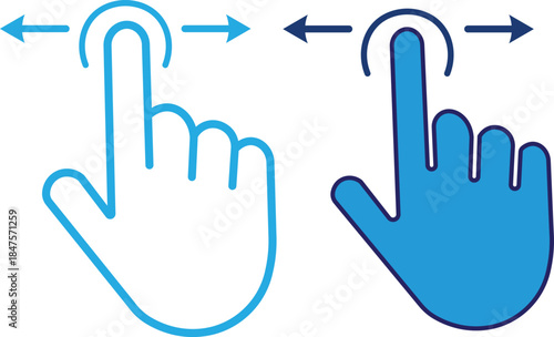 Swipe icon set. Swipe Multiple Style Icon Set Collection. Swipe icon vector illustration on transparent background
