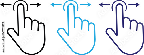 Swipe icon set. Swipe Multiple Style Icon Set Collection. Swipe icon vector illustration on transparent background
