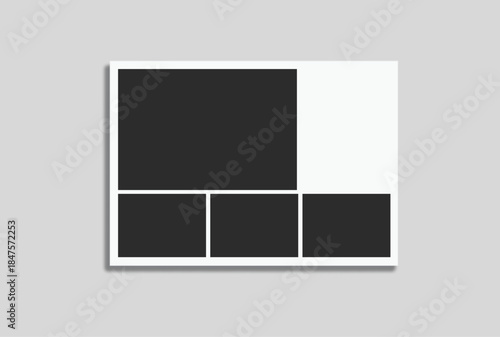 Vector Retro photo booth strips and instant film frames with blank placeholders. Minimalist vintage snapshot mockup templates for photography layouts, scrapbooking, and social media memories.