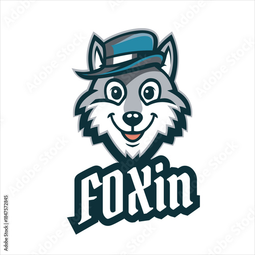 Modern funky and funny smiling fox mascot logo illustration, perfect for branding, children designs, t-shirts, gaming logos, stickers, and creative business identities