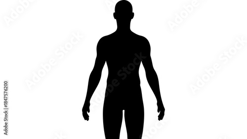 Male figure silhouette with transparent background