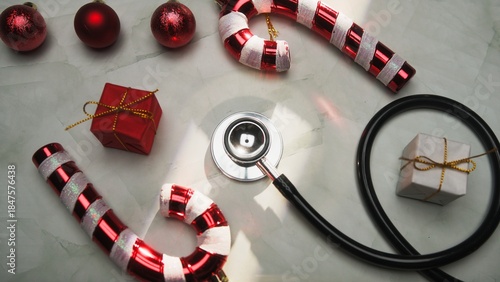 Doctor Wishes His Sick Patients a Merry Christmas in Hospital Desk