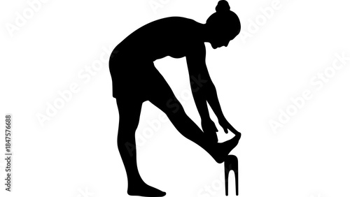 Woman putting on high heels with transparent background