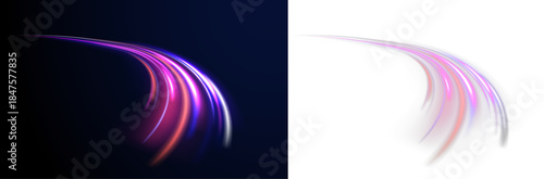 Light motion streak line blur speed night highway city.
