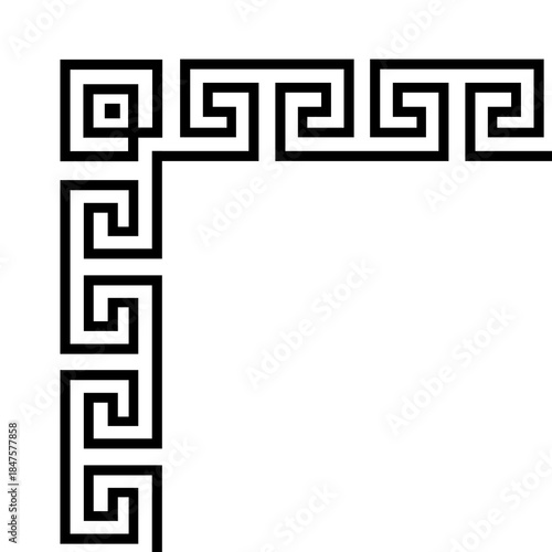 abstract geometric pattern black and white frame border and corner design