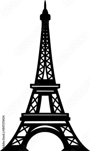 Iconic Parisian Landmark silhouette showcasing the renowned Eiffel Tower, a symbol of French culture and travel