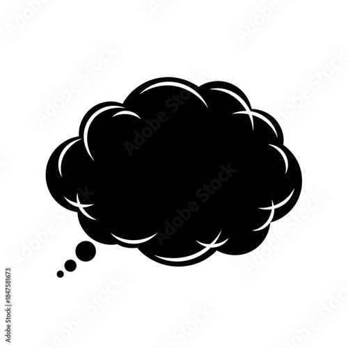 Dark cloud silhouette icon symbolizing uncertainty, brainstorming, chaos, weather moods, and creative thinking states