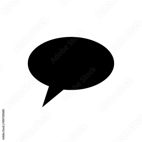 Speech bubble silhouette icon symbolizing communication, dialogue, messaging, feedback, and social interaction concepts