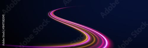 Blur line streak motion light dynamic fast city highway.
