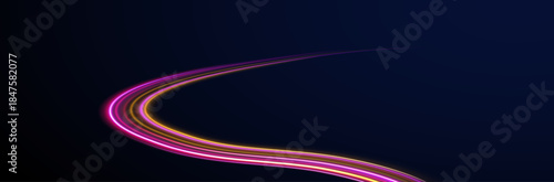 Line motion blur streak light dynamic fast city night.
