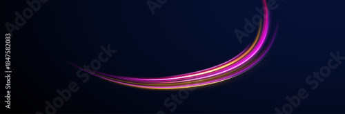 Light motion streak line blur dynamic futuristic city highway.
