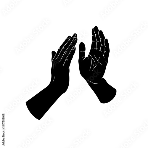 Clapping hands silhouette icon representing applause, appreciation, celebration, performance feedback and encouragement