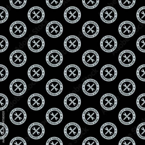 Do it yourself seamless pattern isolated on black background