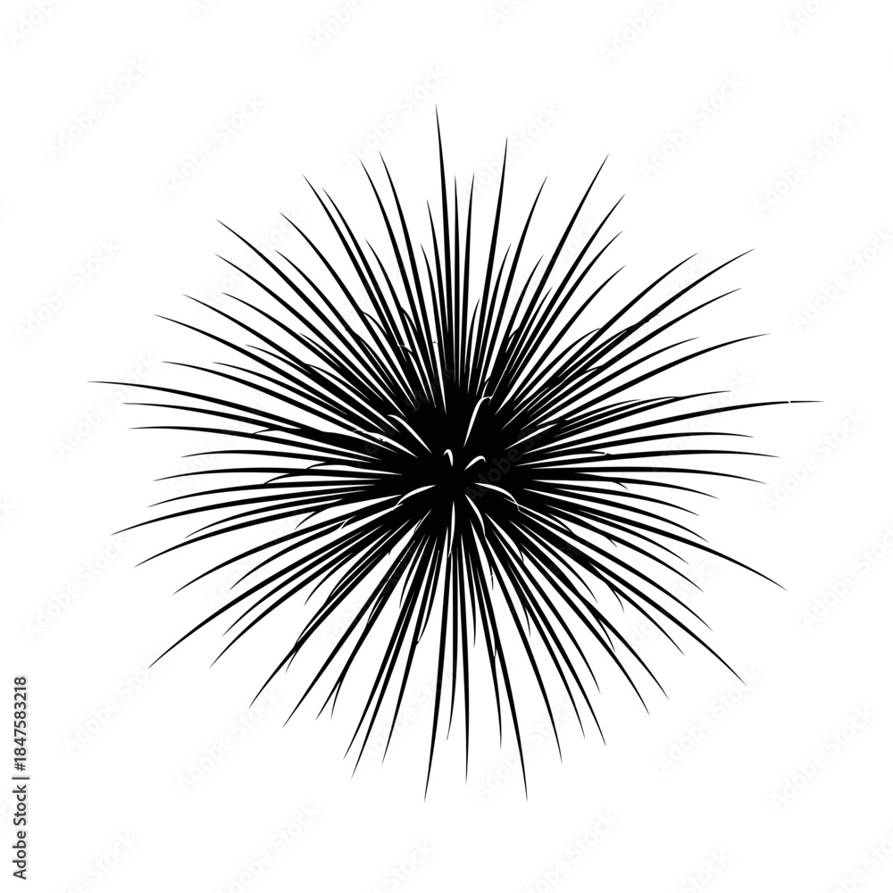 Fototapeta premium Abstract starburst explosion silhouette icon representing energy, impact, creativity, dynamic motion and visual emphasis