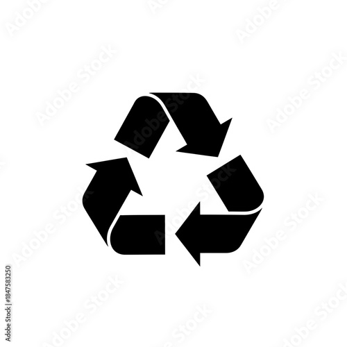 Recycling symbol silhouette icon representing sustainability, eco-friendly living, environmental protection and green initiatives