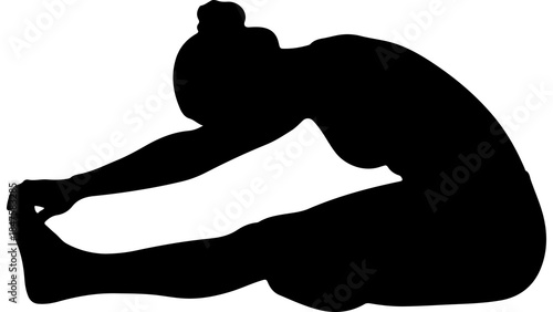 Woman stretching legs with transparent background