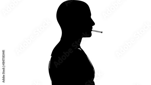 a man smoking silhouette (pregnancy risk concept)