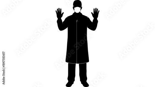 Protective suit silhouette with transparent background