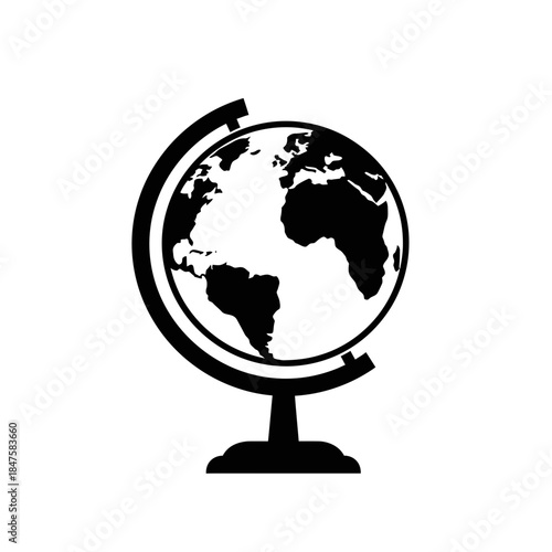 World globe icon representing global education, geography studies, international awareness, travel learning, and world knowledge