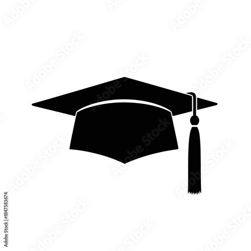 Graduation cap icon representing education success, academic achievement, learning milestones, student goals, and career development