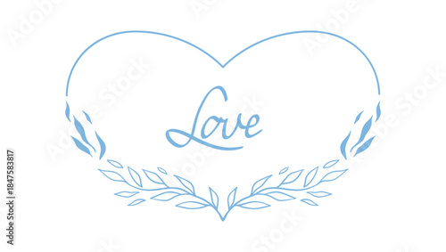 Wedding frame for invitation card. Marriage background with pretty stylized floral plants twigs.