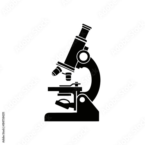 Laboratory microscope silhouette symbolizing scientific research, medical testing, biology studies, innovation, and laboratory education visuals