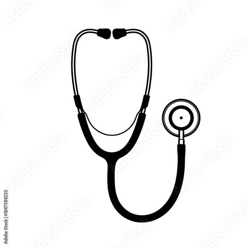 Professional medical stethoscope icon symbolizing healthcare diagnostics, doctor consultation, hospital services, and patient care concept