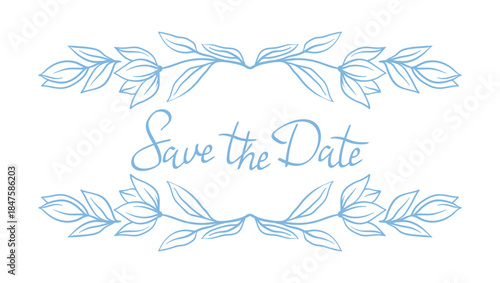 Wedding frame for invitation card. Marriage background with pretty stylized florals and flowers.