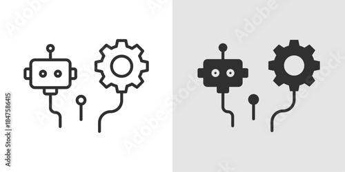 AI process automation icon representing intelligent workflow automation, featuring connected steps or flow elements combined with neural or circuit patterns to symbolize smart, automated processes.