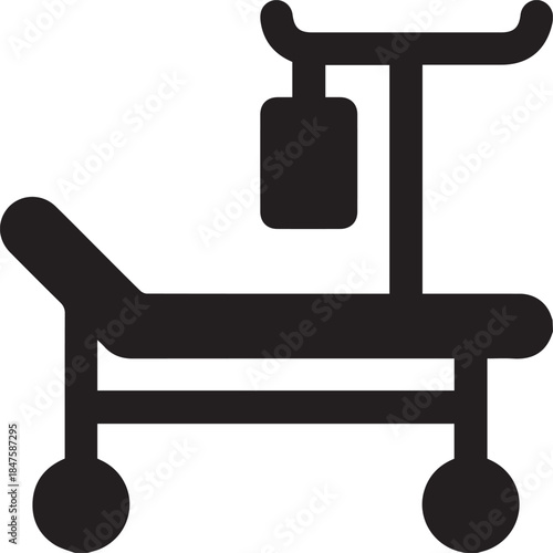 Medical stretcher icon isolated on transparent background