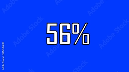 Animated video. Number counter with percentage animation, Counting Numbers from 0 to 100 % on transparent background	
