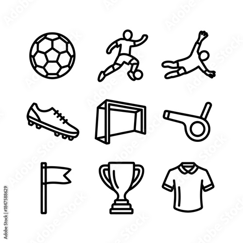 Soccer equipment and symbols