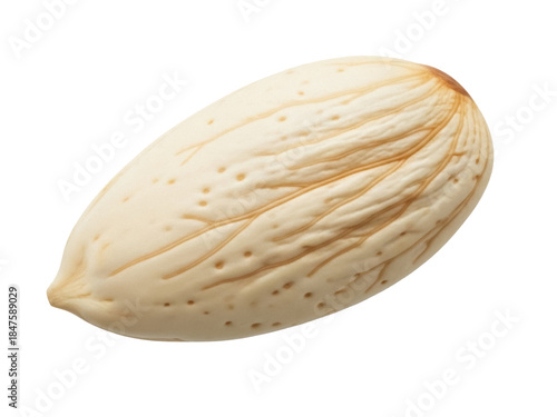 Photos Isolated blanched almond nut close-up for nutrition, snack, recipe ingredient or