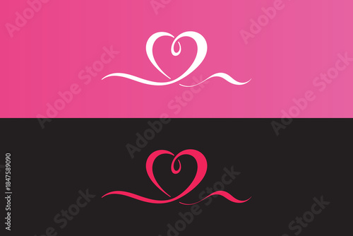 Elegant swirl heart logo design