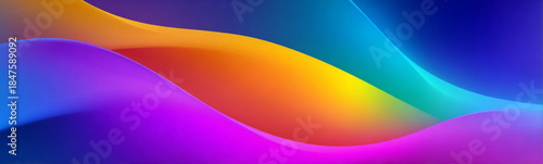 Multicolored neon wavy lines blend smoothly across a dark background, producing a vibrant, energetic, and futuristic digital visual effect. vector