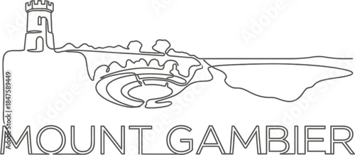 Mount Gambier continuous line logo design vector illustration