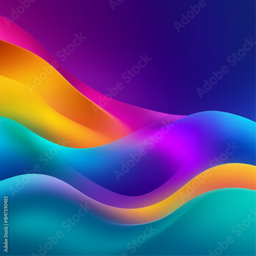 Smooth blue neon wave lines flow across the abstract background. Luminous curves create a modern, calm, and immersive digital environment. vector