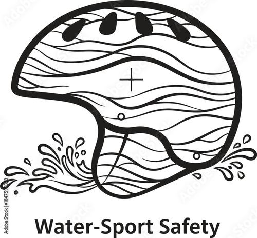 Water sport safety helmet illustration