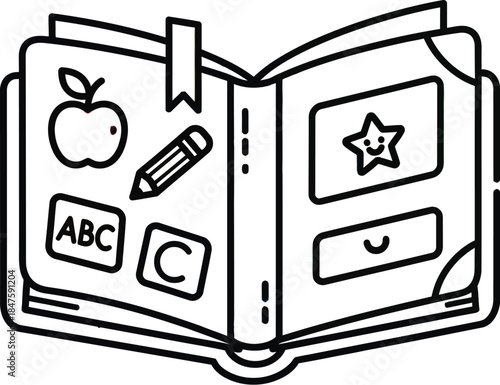 Learning book with educational elements