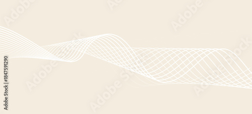 Abstract background with lines and waves. Web banner size. Element for design. Vector background for brochure, booklet, flyer, poster. Brown and beige gradient. Coffee, cafe eps10