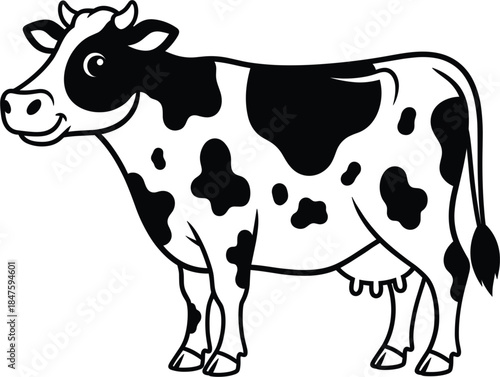 ✍️ Title (15-20 Words): Collection of Cow Illustrations Featuring Minimalist Head Silhouettes, Line Art Profiles, and a Spotted Cartoon Dairy Cow