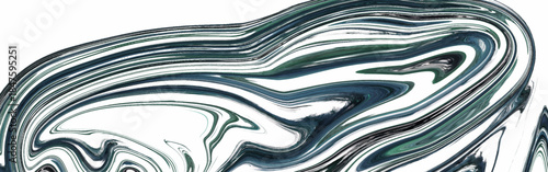 Abstract swirl pattern with dark green and white colors. Monochrome Fluid Marble Swirl on White Background. Abstract Black and Gray Liquid Ink Wave Texture with Organic Flow.