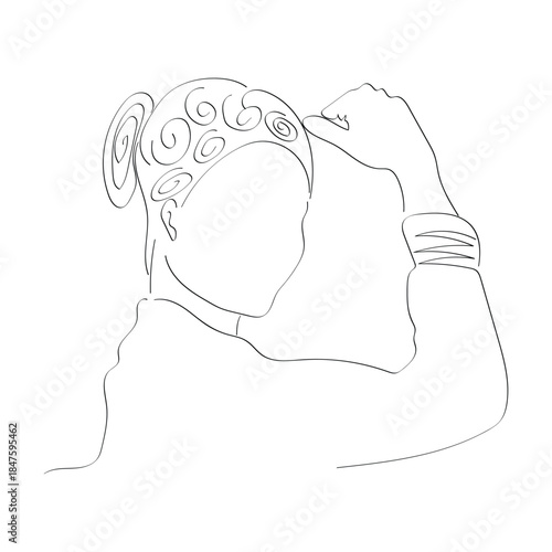 Silhouette of a Strong Woman Breaking Chains: Freedom Concept