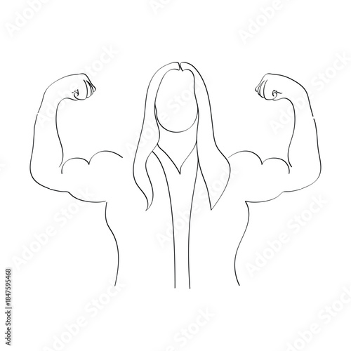 Silhouette of a Strong Woman Breaking Chains: Freedom Concept