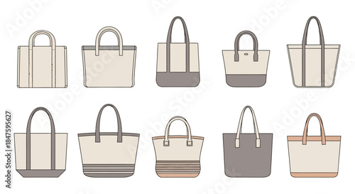 Collection of Handbags in Various Designs.